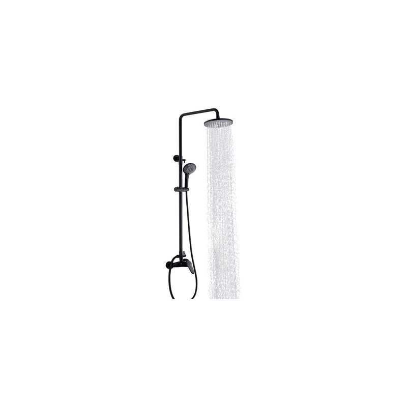 Regadera de Columna con ducha de mano Negro Mate Tecnobath