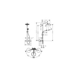 Croma Select S Showerpipe 280 1jet con termostato y teleducha Raindance Select S 120 3jet Hansgrohe Cromo Negro Cepillado 268903